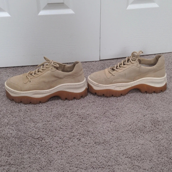 Bronx Jaxstar Trainer Sneaker Tan Suede Platform Sneakers Size 41‎
